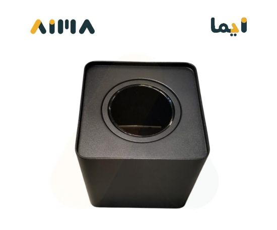 صورة سلندر المنيوم متحرك مانع توهج مفرد مربع اسود